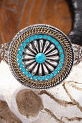 Western Metal Turquoise Exaggerated Bangle