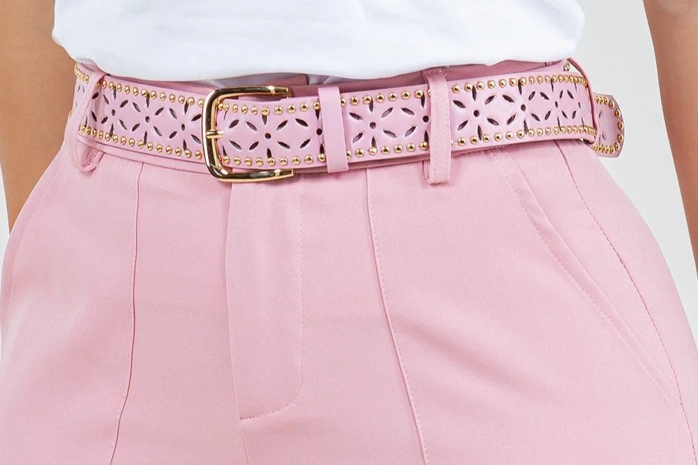 Amelia High Waist shorts with welt pocket