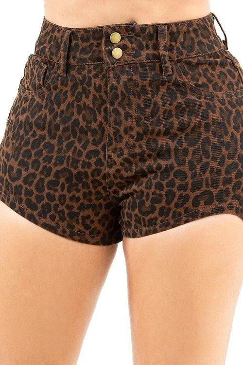 Ciara Leopard Mini Shorts