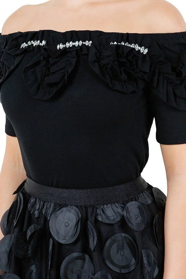 Clara Flower Off Shoulder Blouse