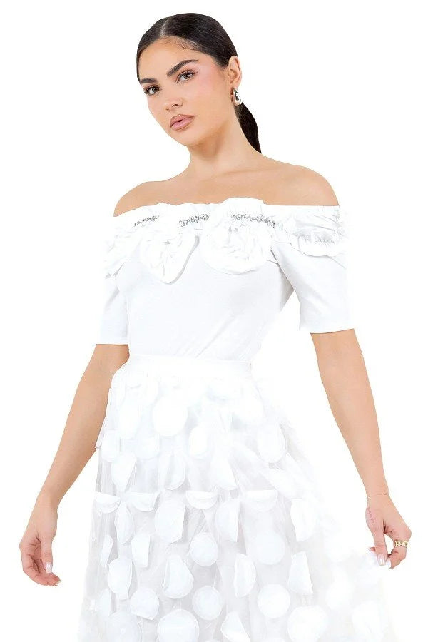 Clara Flower Off Shoulder Blouse