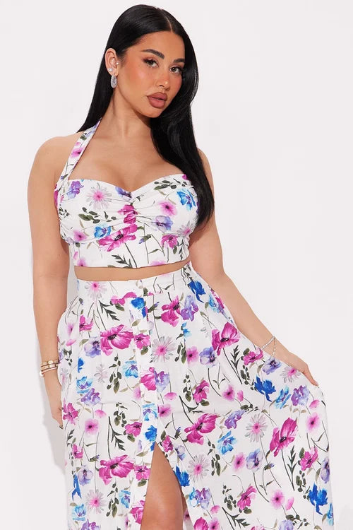 Esmeralda Floral Print Skirt and Top Set