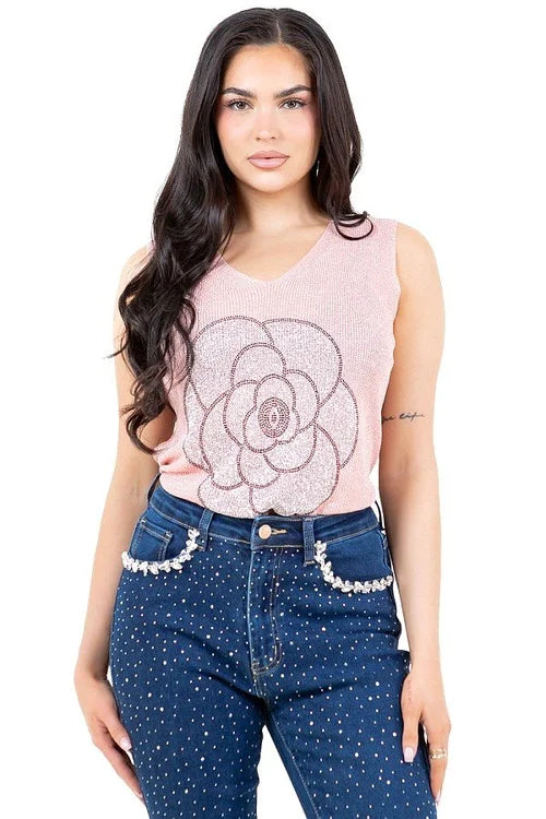 Gianna Rhinestone Knit Top