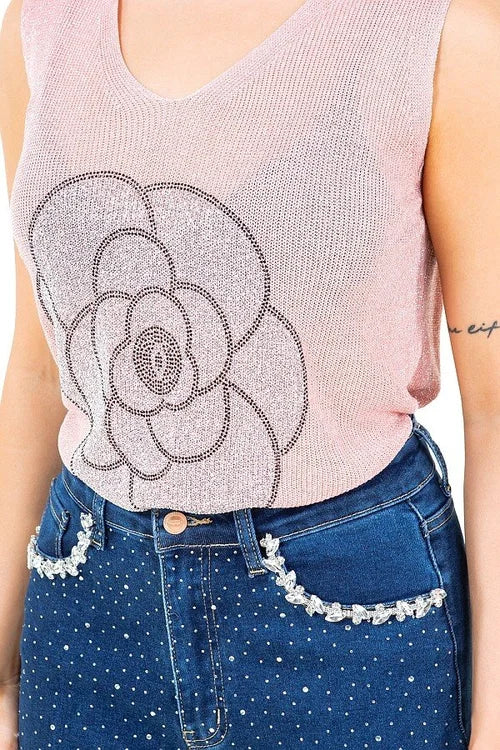 Gianna Rhinestone Knit Top
