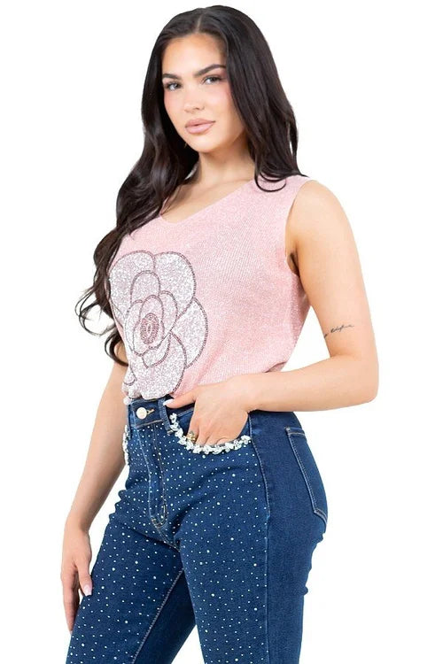 Gianna Rhinestone Knit Top