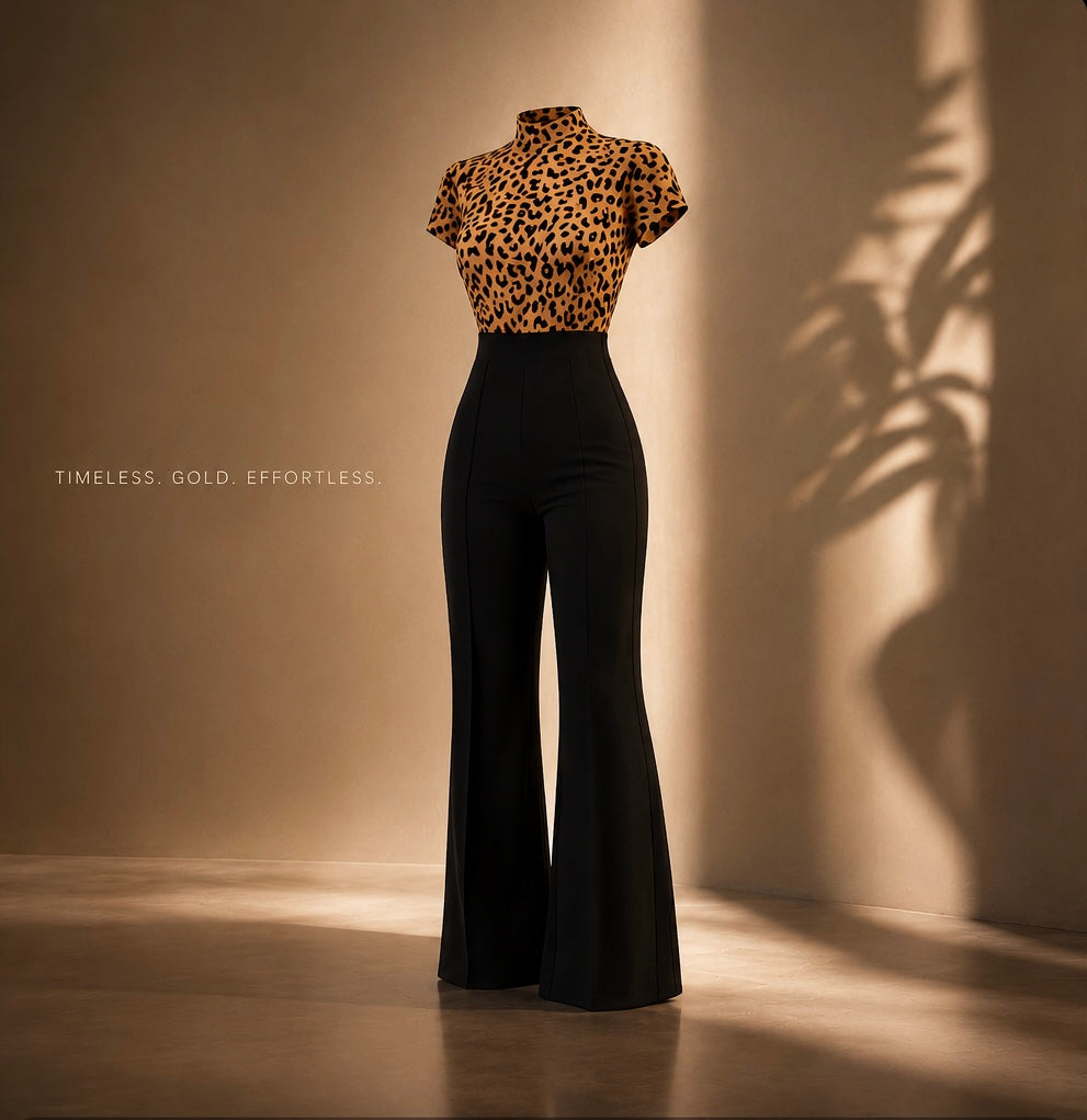 Ines Animal Print Top Fashion Jumpsuit