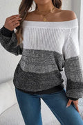 Julieta Off-shoulder Gradient Knit Sweater
