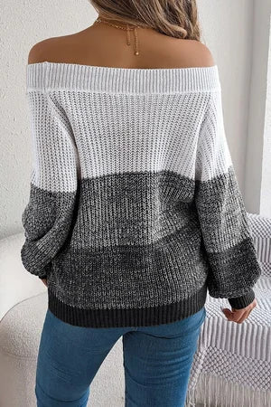 Julieta Off-shoulder Gradient Knit Sweater