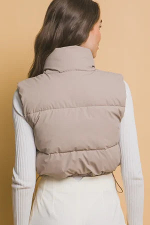 Raquel Cropped Puffer Vest with Pockets