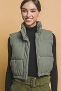 Raquel Cropped Puffer Vest with Pockets