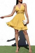Salome Lace Back Woven Mini Dress