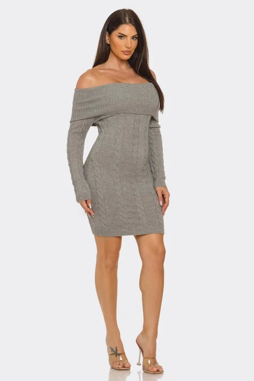 Victoria Off Shoulder Sweater Dress