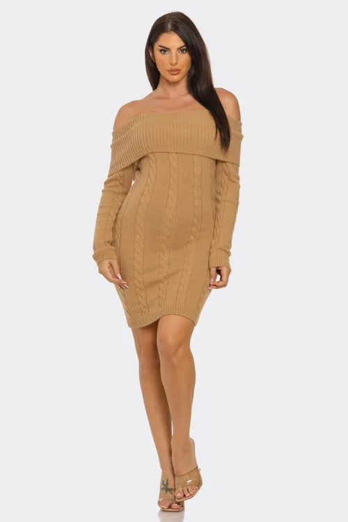 Victoria Off Shoulder Sweater Dress