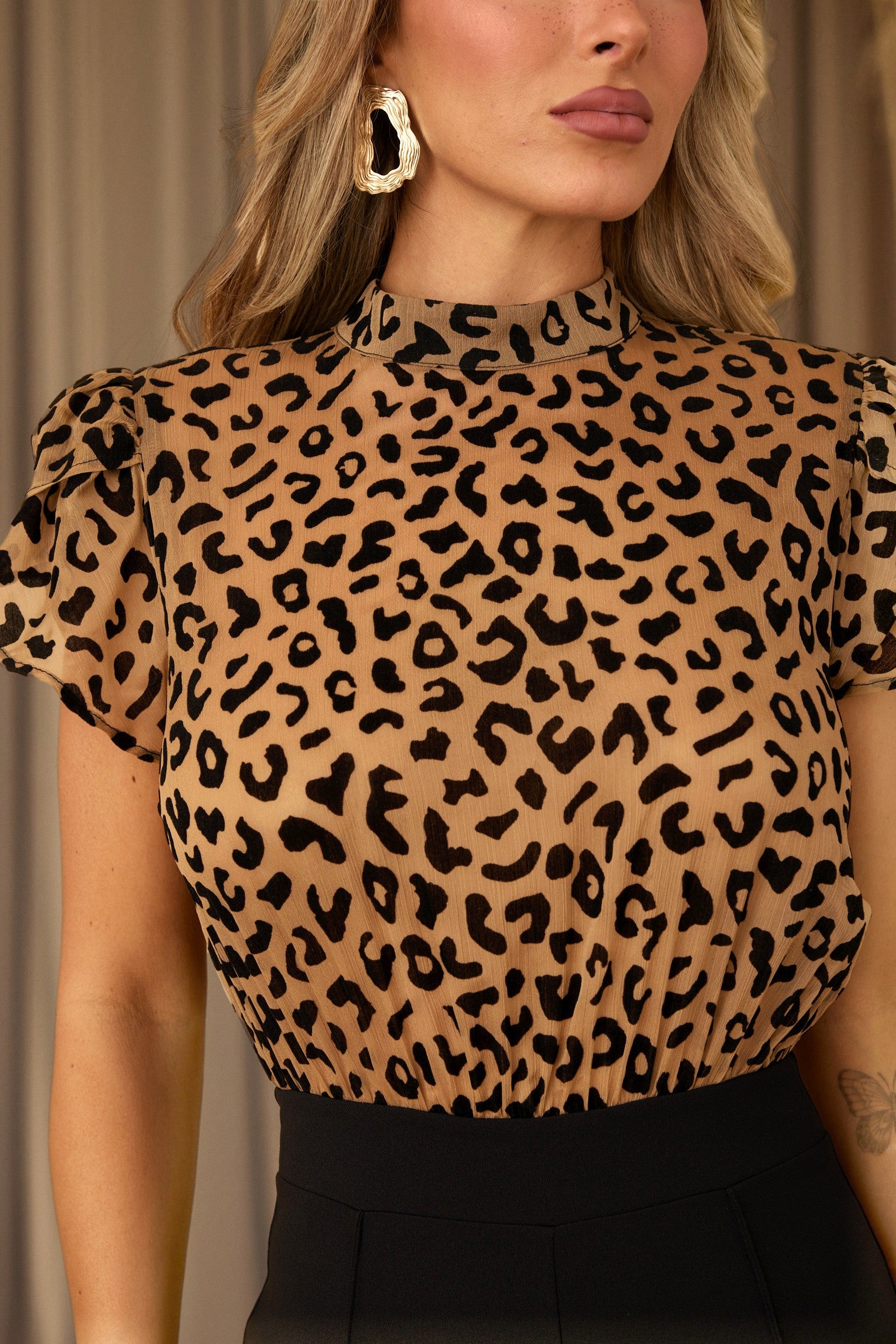 Ines Animal Print Top Fashion Jumpsuit